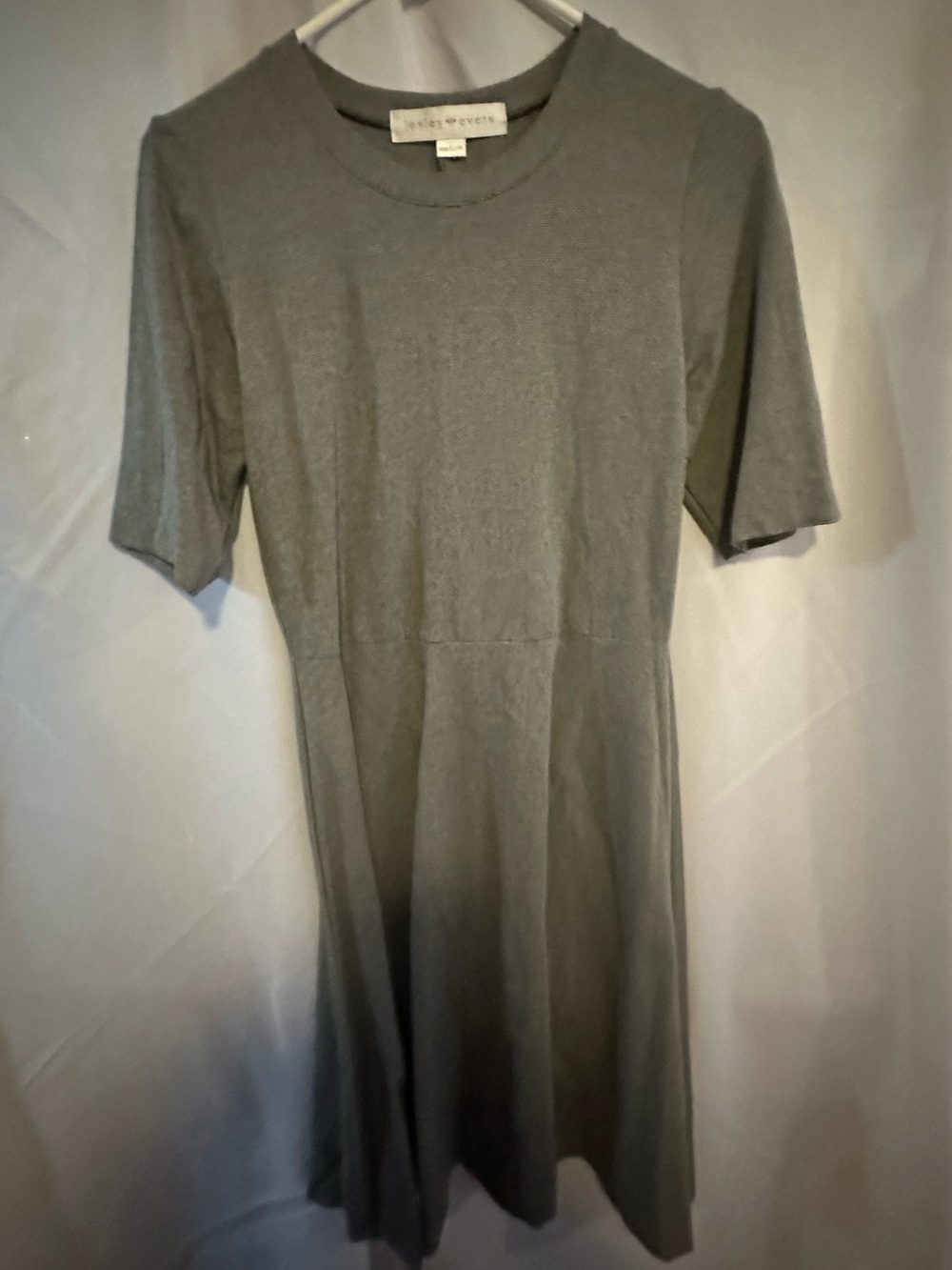 Lesley Evers Short Sleeve Knit Dress in Gray